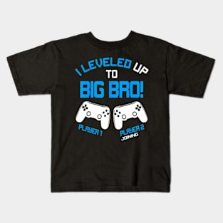 I Leveled up to Big  Video  New Brother Gaming Kids T-Shirt